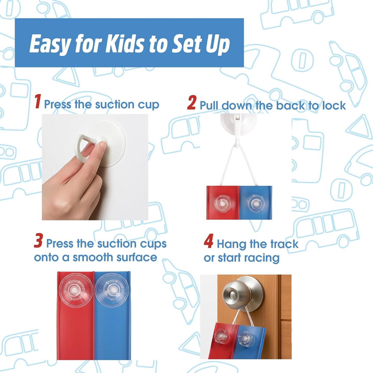 Flexible Race Track for Kids - 15 Ft Starter Set Flex Car Toy Slot Tracks